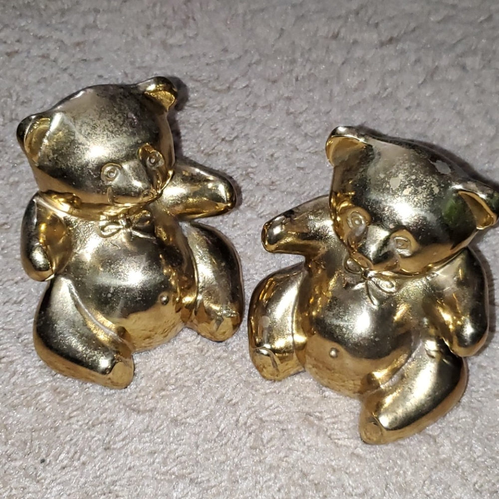 Vintage Brass Teddy bear Figurine/ bookends